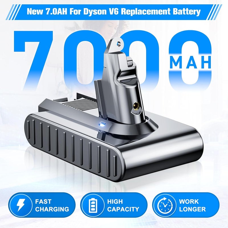 Powtree Upgraded 7000MAH V6 Battery Replacement Compatible with Dyson V6 Animal/Absolute/Motorhead/Fluffy SV03 SV04 SV05 SV06 SV07 SV09 DC58 DC59 DC61 DC62 DC72 DC74 Vacuum Cleaner(Not Fit V7, V8) - Image 3